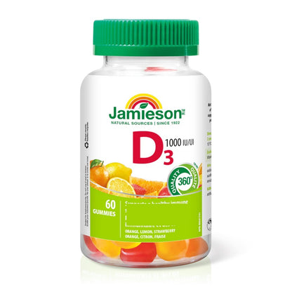 Jamieson 維他命 D3 (1000 IU) 軟糖 -水果味 60 粒