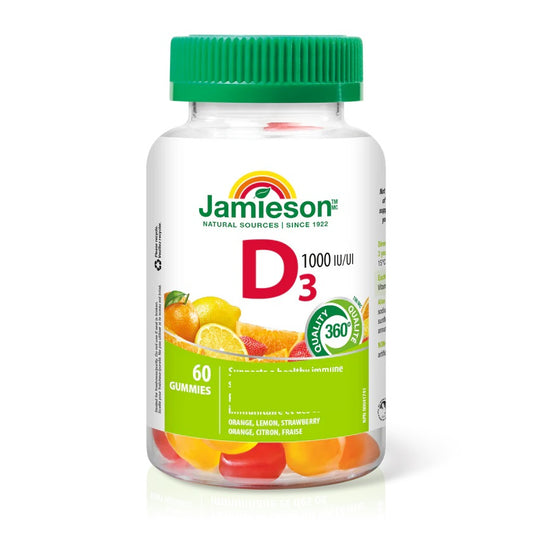 Jamieson Vitamin D3 (1000 IU) Gummies-Fruit Flavor 60 Gummies