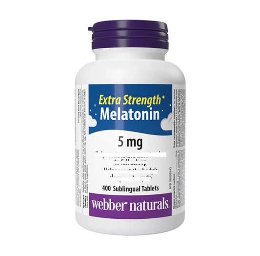 Webber Naturals Extra Strength Melatonin for Sleep 5 mg 400 Tablets